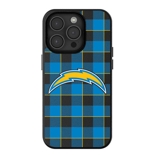 Los Angeles Chargers Plaid iPhone MagSafe Compatible Phone Case