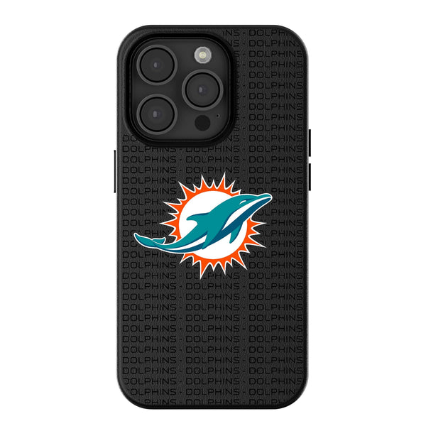 Miami Dolphins Text Backdrop iPhone MagSafe Compatible Phone Case