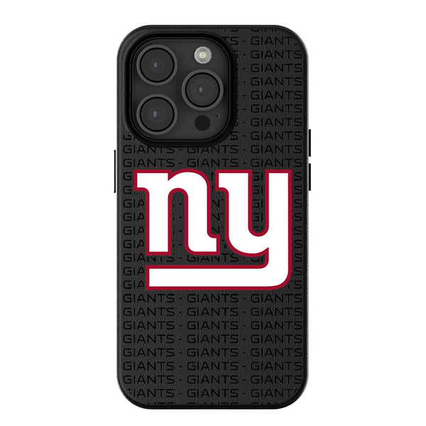 New York Giants Text Backdrop iPhone MagSafe Compatible Phone Case