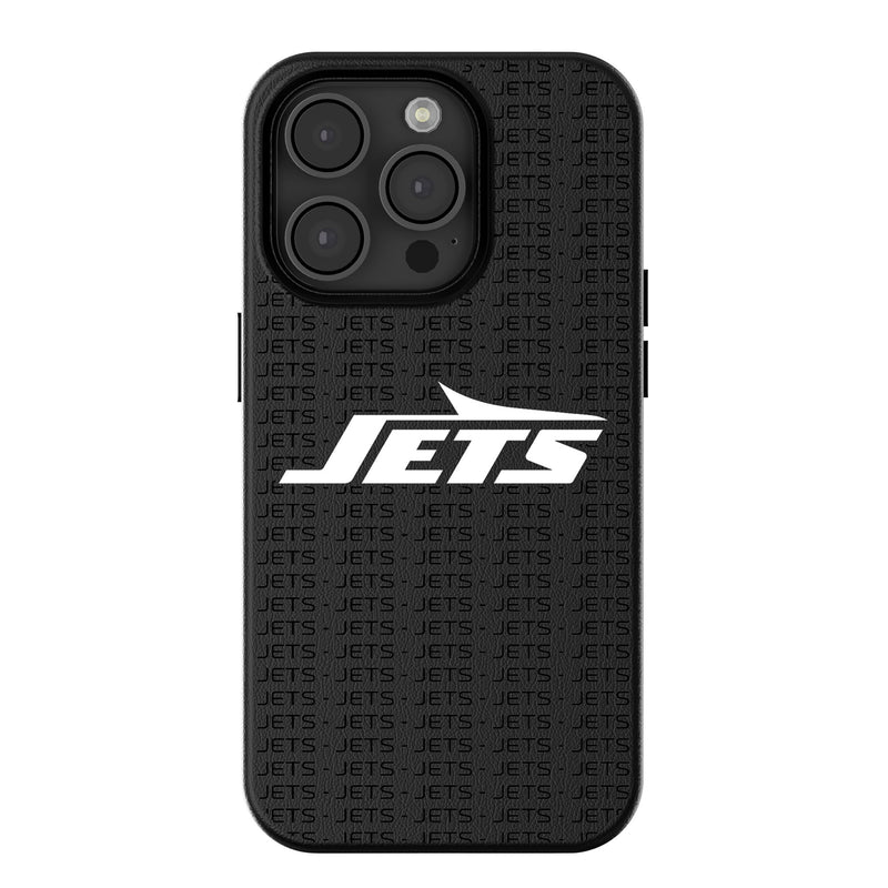 New York Jets Text Backdrop iPhone MagSafe Compatible Phone Case