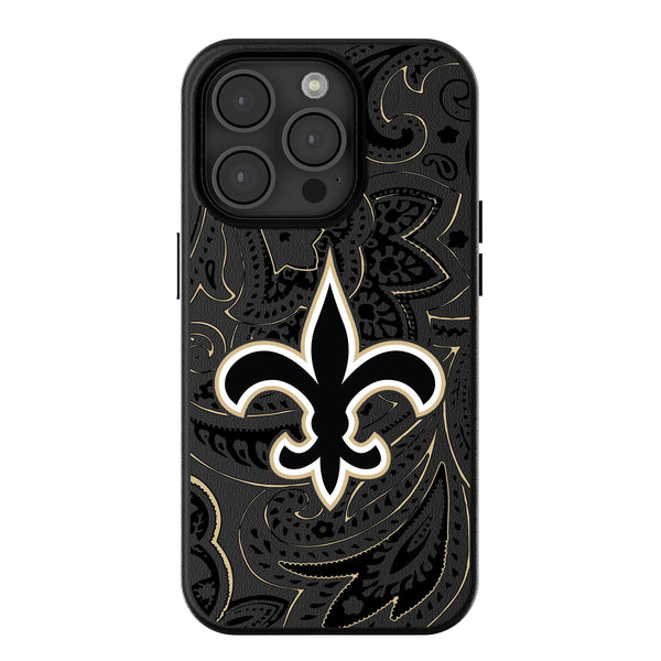 New Orleans Saints Paisley iPhone MagSafe Compatible Phone Case