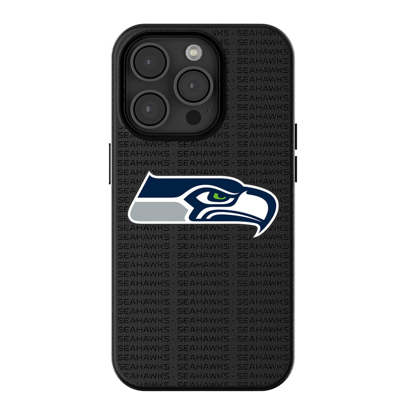 Seattle Seahawks Text Backdrop iPhone MagSafe Compatible Phone Case