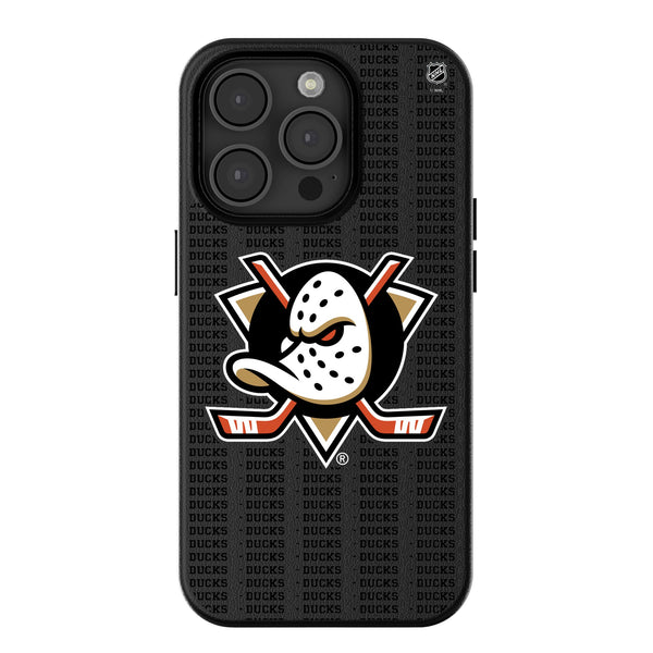 Anaheim Ducks Text Backdrop iPhone MagSafe Compatible Phone Case