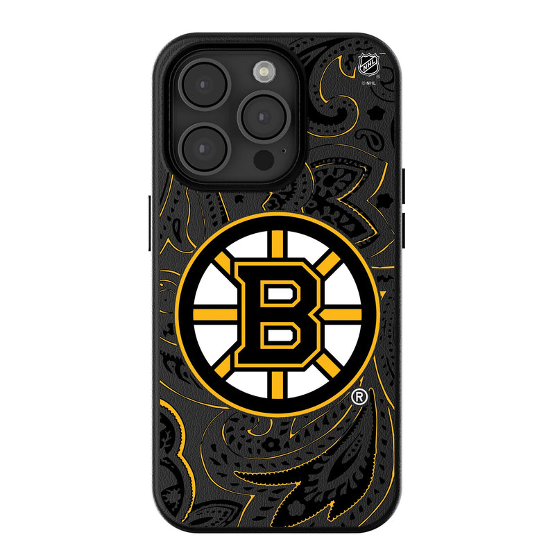 Boston Bruins Paisley iPhone MagSafe Compatible Phone Case