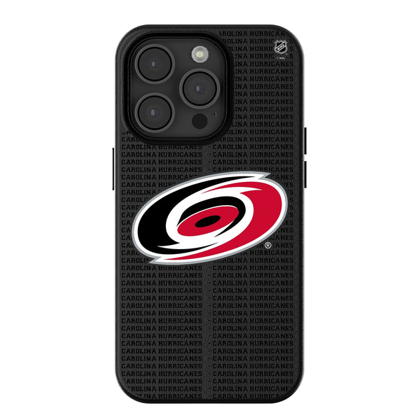 Carolina Hurricanes Text Backdrop iPhone MagSafe Compatible Phone Case