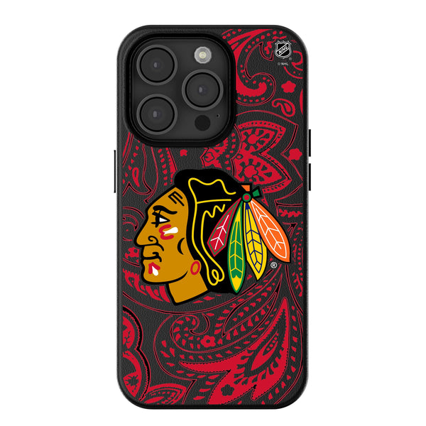 Chicago Blackhawks Paisley iPhone MagSafe Compatible Phone Case