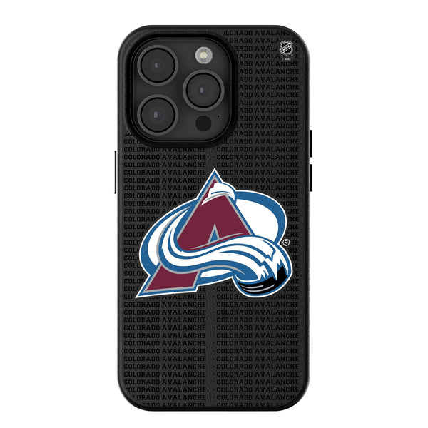 Colorado Avalanche Text Backdrop iPhone MagSafe Compatible Phone Case