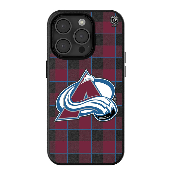 Colorado Avalanche Plaid iPhone MagSafe Compatible Phone Case