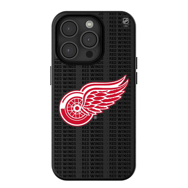 Detroit Red Wings Text Backdrop iPhone MagSafe Compatible Phone Case