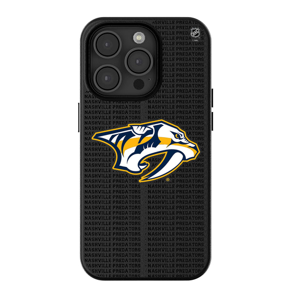 Nashville Predators Text Backdrop iPhone MagSafe Compatible Phone Case