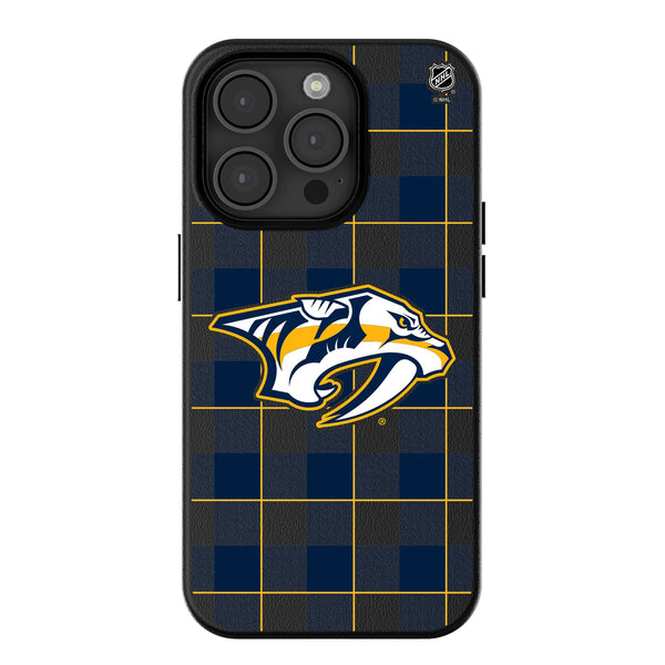 Nashville Predators Plaid iPhone MagSafe Compatible Phone Case