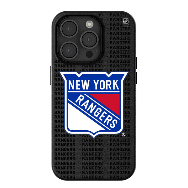 New York Rangers Text Backdrop iPhone MagSafe Compatible Phone Case