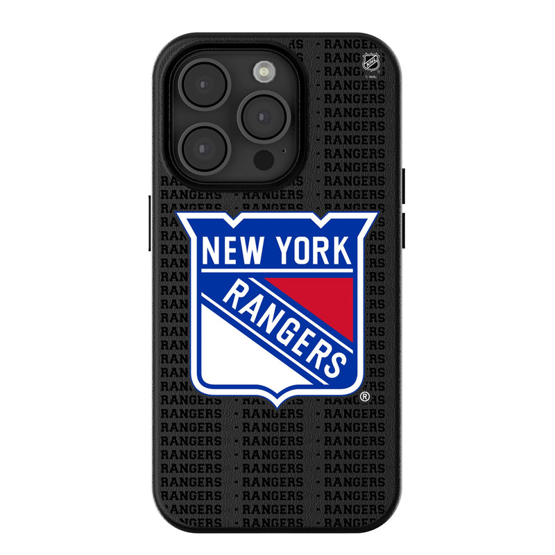 New York Rangers Text Backdrop iPhone MagSafe Compatible Phone Case