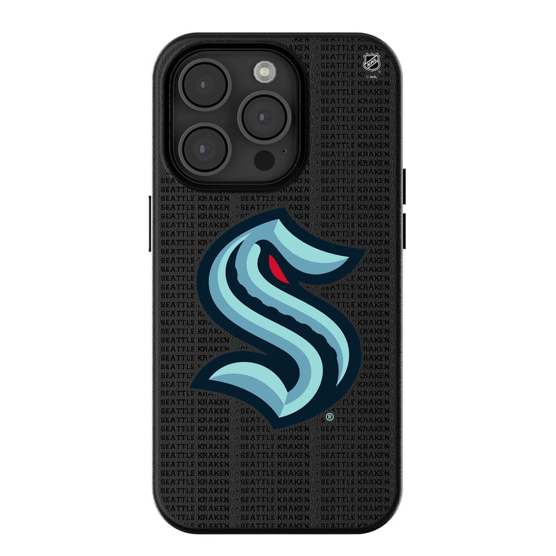 Seattle Kraken Text Backdrop iPhone MagSafe Compatible Phone Case