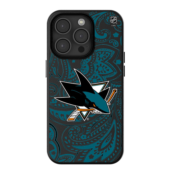 San Jose Sharks Paisley iPhone MagSafe Compatible Phone Case