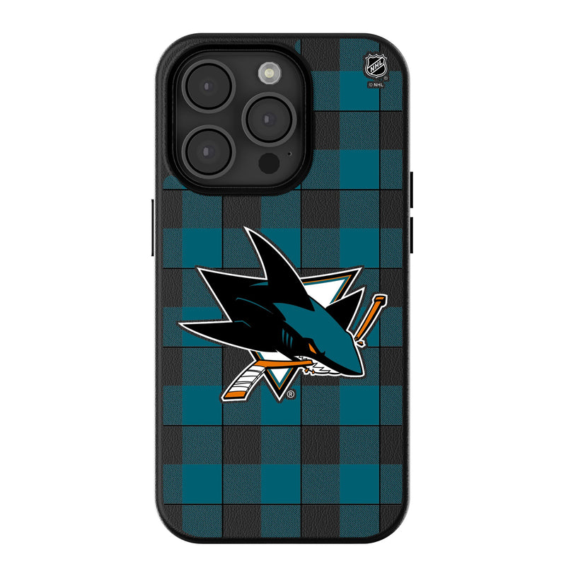 San Jose Sharks Plaid iPhone MagSafe Compatible Phone Case