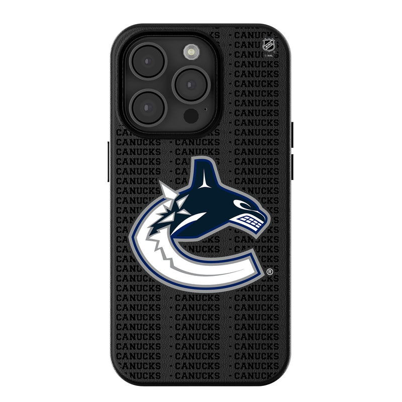 Vancouver Canucks Text Backdrop iPhone MagSafe Compatible Phone Case