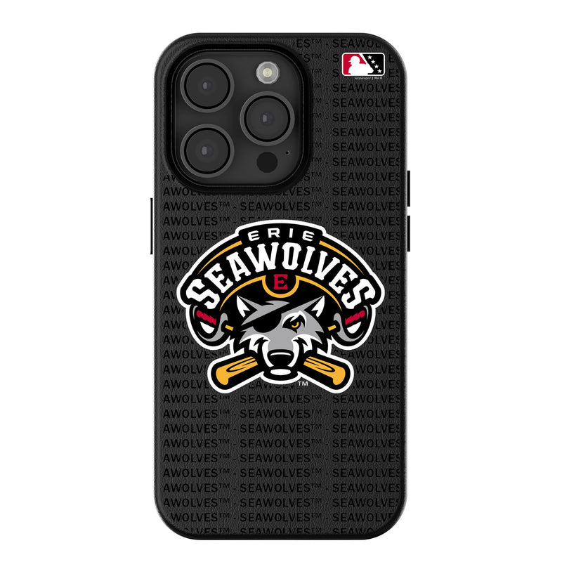 Erie SeaWolves Text Backdrop iPhone MagSafe Compatible Phone Case