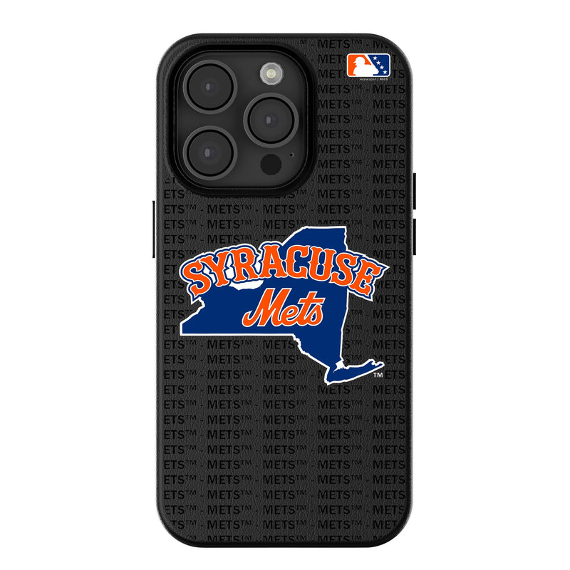 Syracuse Mets Text Backdrop iPhone MagSafe Compatible Phone Case