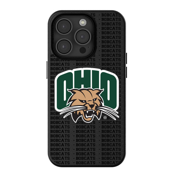 Ohio University Bobcats Text Backdrop iPhone MagSafe Compatible Phone Case