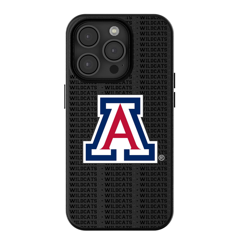 University of Arizona Wildcats Text Backdrop iPhone MagSafe Compatible Phone Case