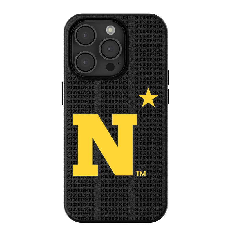 United State Naval Academy Midshipmen Text Backdrop iPhone MagSafe Compatible Phone Case