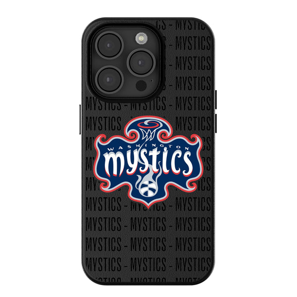 Washington Mystics Text Backdrop iPhone MagSafe Compatible Phone Case