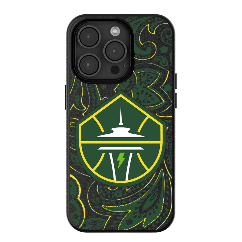 Seattle Storm Paisley iPhone MagSafe Compatible Phone Case