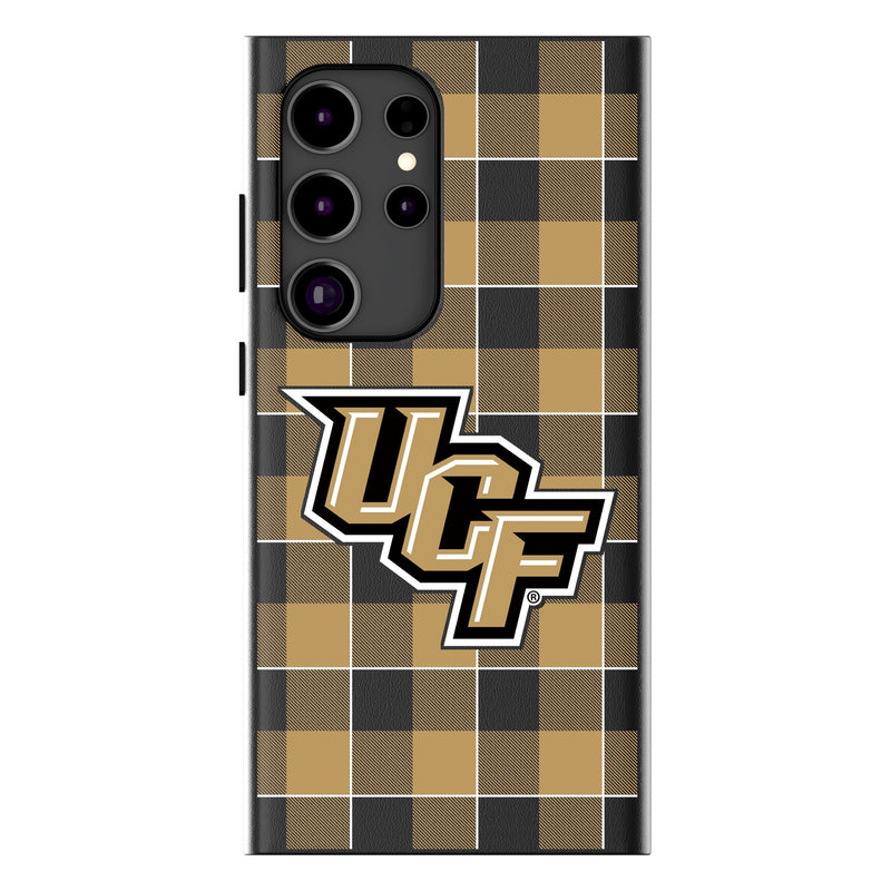 University of Central Florida Golden Knights Plaid Galaxy MagSafe Compatible Phone Case