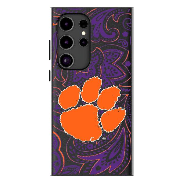 Clemson University Tigers Paisley Galaxy MagSafe Compatible Phone Case