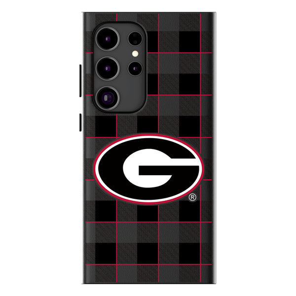 University of Georgia Bulldogs Plaid Galaxy MagSafe Compatible Phone Case