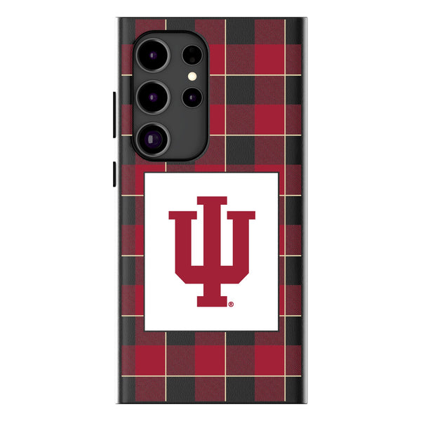 Indiana University Hoosiers Plaid Galaxy MagSafe Compatible Phone Case