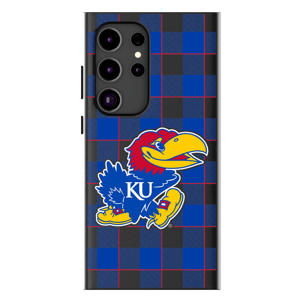 University of Kansas Jayhawks Plaid Galaxy MagSafe Compatible Phone Case