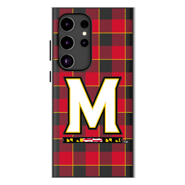 University of Maryland Terrapins Plaid Galaxy MagSafe Compatible Phone Case