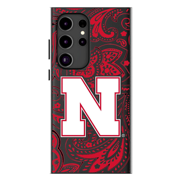 University of Nebraska Huskers Block N Paisley Galaxy MagSafe Compatible Phone Case