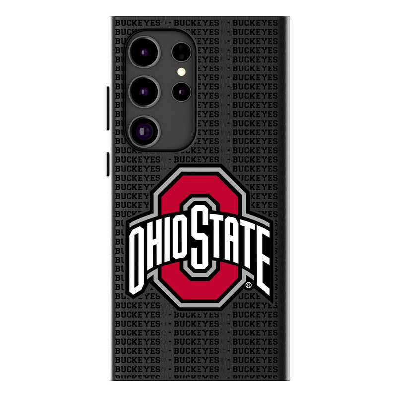 Ohio State University Buckeyes Text Backdrop Galaxy MagSafe Compatible Phone Case