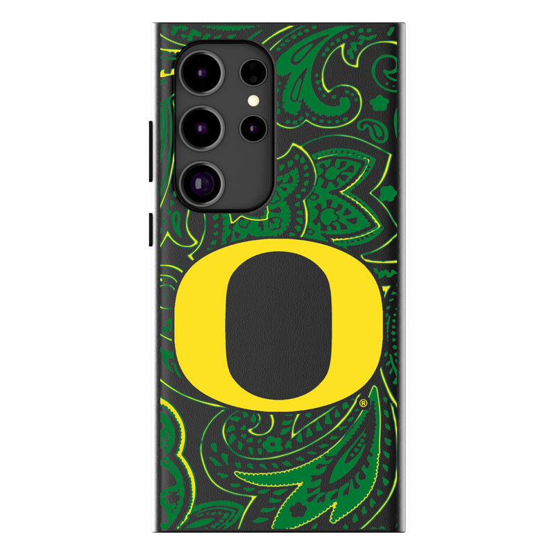 University of Oregon Ducks Paisley Galaxy MagSafe Compatible Phone Case