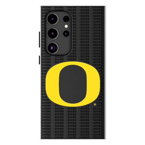 University of Oregon Ducks Text Backdrop Galaxy MagSafe Compatible Phone Case