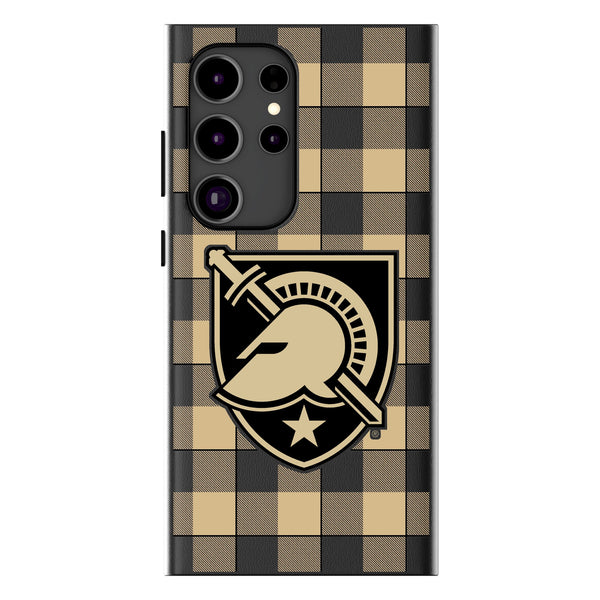 United States Military Academy Black Knights Plaid Galaxy MagSafe Compatible Phone Case