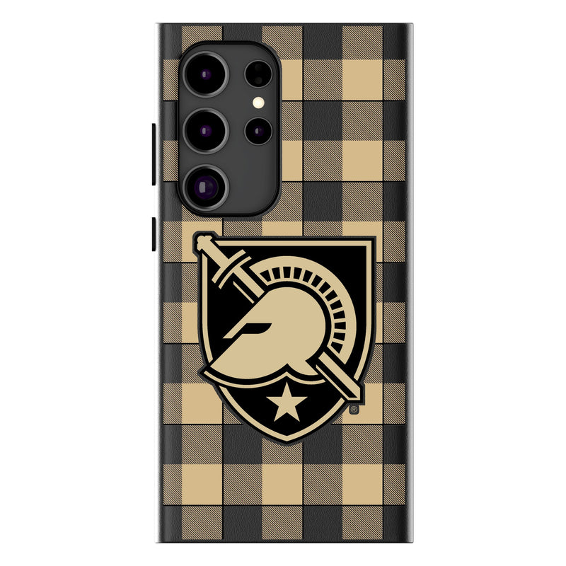 United States Military Academy Black Knights Plaid Galaxy MagSafe Compatible Phone Case