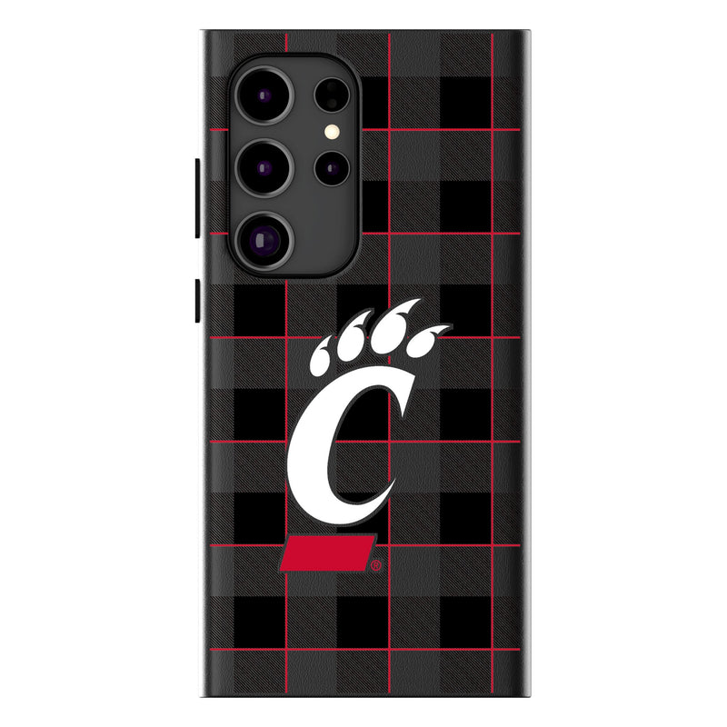 University of Cincinnati Bearcats Plaid Galaxy MagSafe Compatible Phone Case