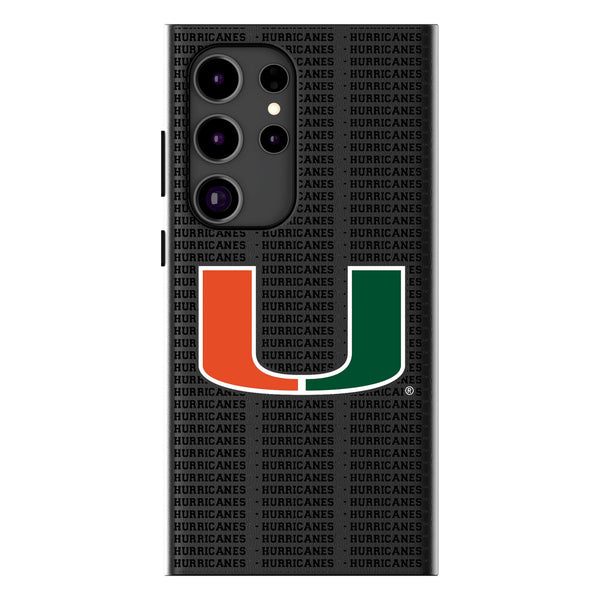 University of Miami Hurricanes Text Backdrop Galaxy MagSafe Compatible Phone Case