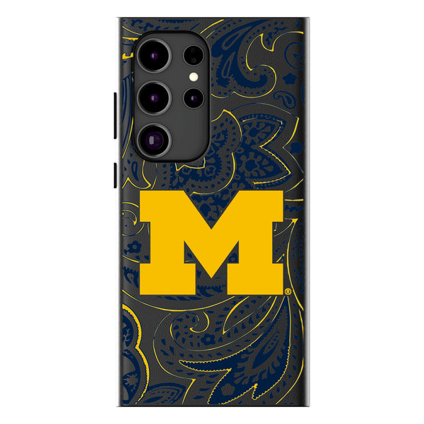 University of Michigan Wolverines Paisley Galaxy MagSafe Compatible Phone Case