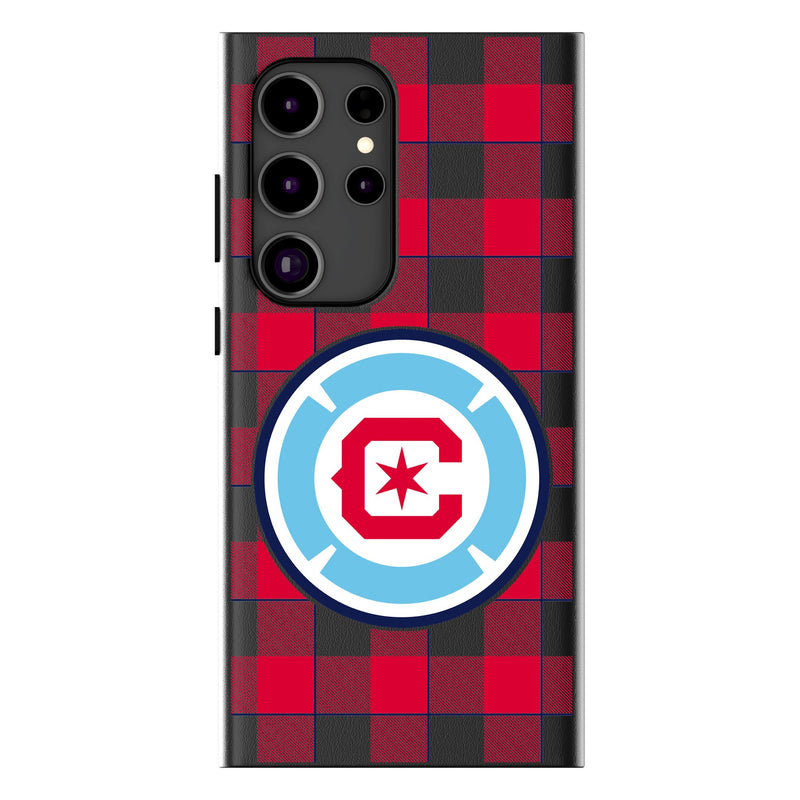 Chicago Fire  Plaid Galaxy Magnetic Phone Case