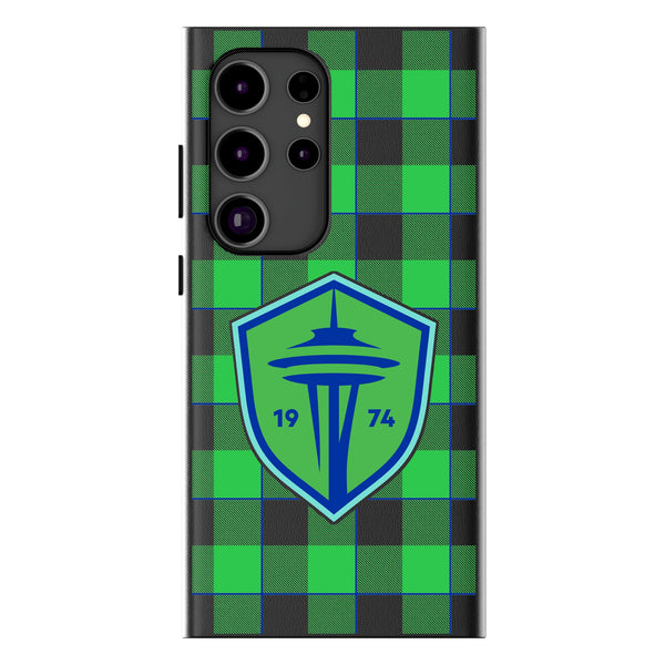 Seattle Sounders FC   Plaid Galaxy MagSafe Compatible Phone Case