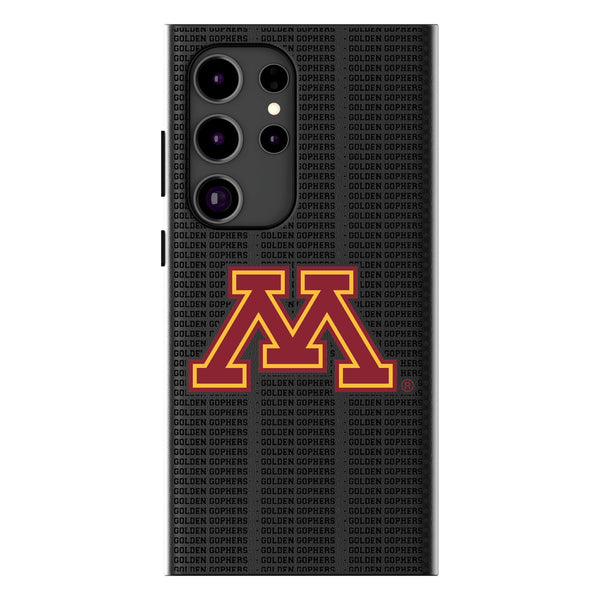 University of Minnesota Golden Gophers Text Backdrop Galaxy MagSafe Compatible Phone Case