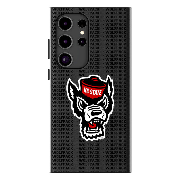 North Carolina State University Wolfpack Text Backdrop Galaxy MagSafe Compatible Phone Case