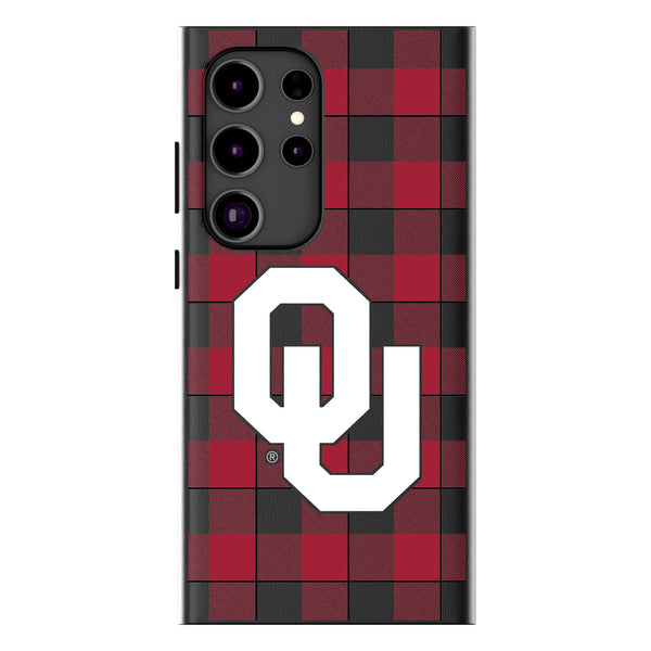 University of Oklahoma Sooners Plaid Galaxy MagSafe Compatible Phone Case