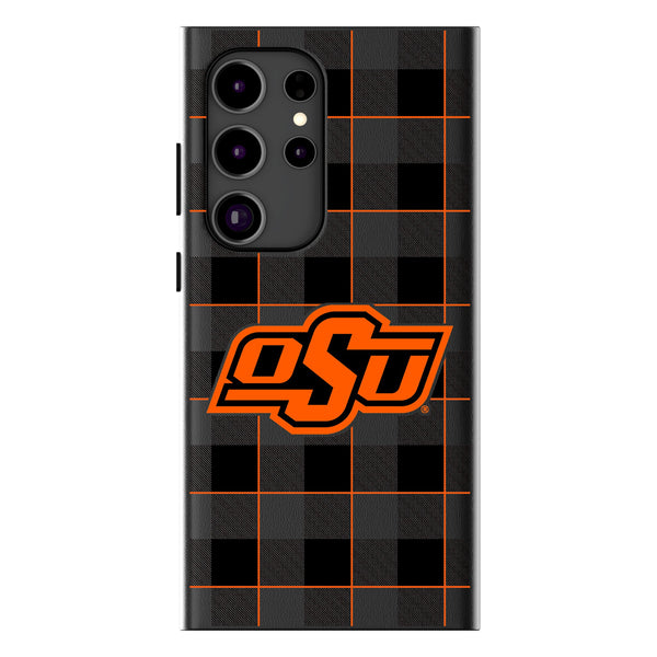 Oklahoma State University Cowboys Plaid Galaxy MagSafe Compatible Phone Case