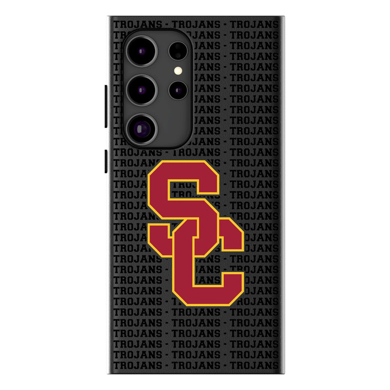 University of Southern California Trojans Text Backdrop Galaxy MagSafe Compatible Phone Case